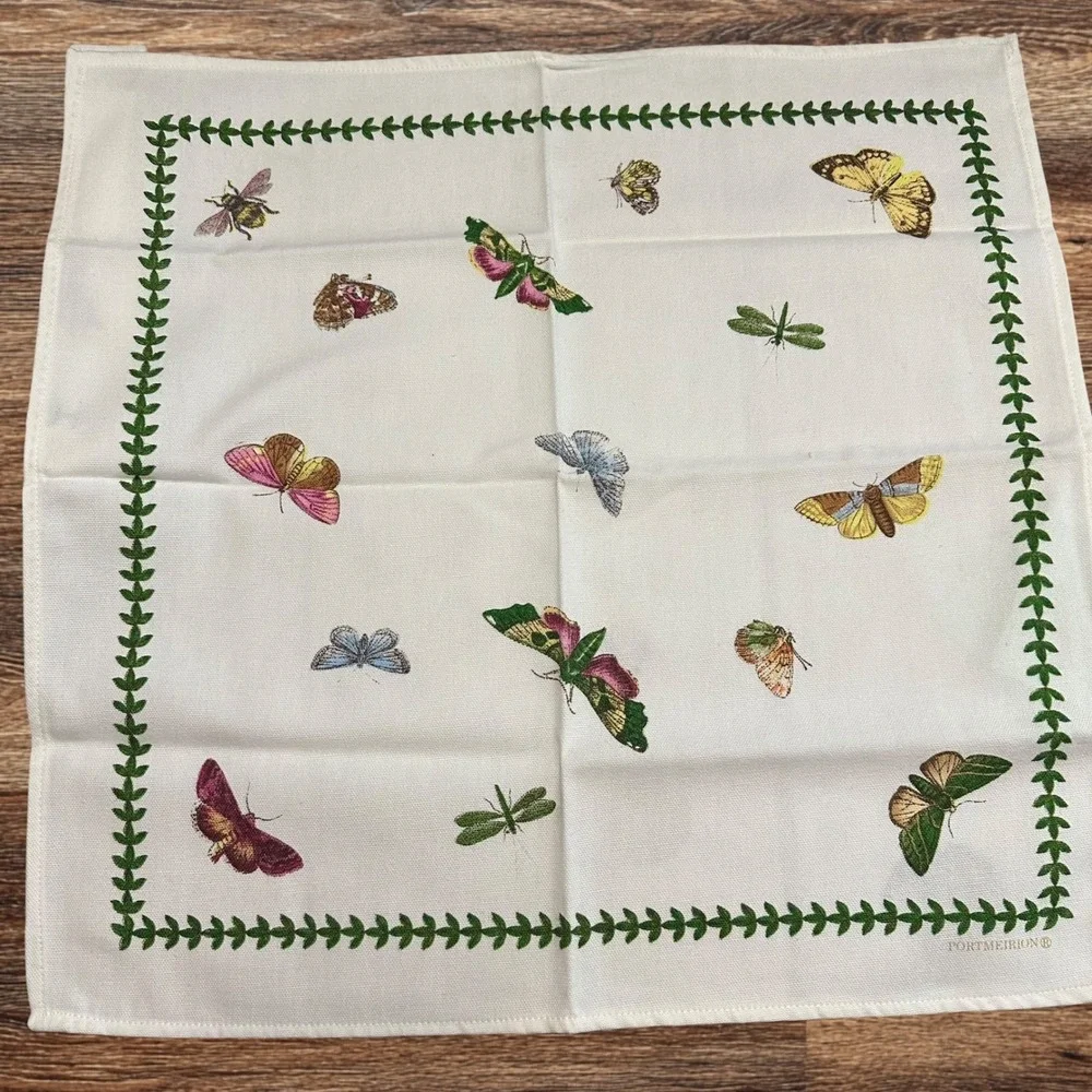 Portmeirion 4 Piece Butterfly Print Napkins 18 inch